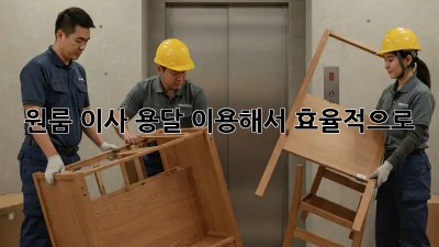 원룸 이사, 용달 이용해서 효율적으로!