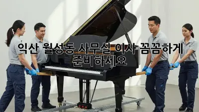 익산 월성동 사무실 이사, 꼼꼼하게 준비하세요!